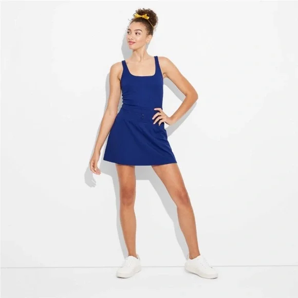 navy blue game day dresses Florida Atlantic Owls Girls Game Day Sleeveless Tank Dress Solid Navy Logo Stripes on Skirt by Vive La Fete, Toddler / 4 main image 0